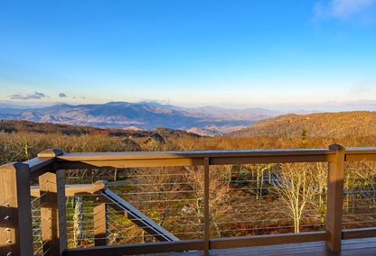 View over the mountains during fall in Beech Mountain, NC